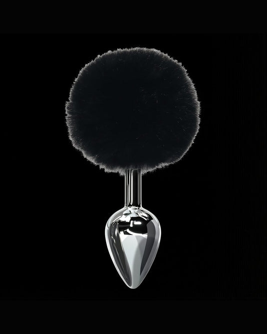 Plug Tália — aço polido e pompom de pelúcia