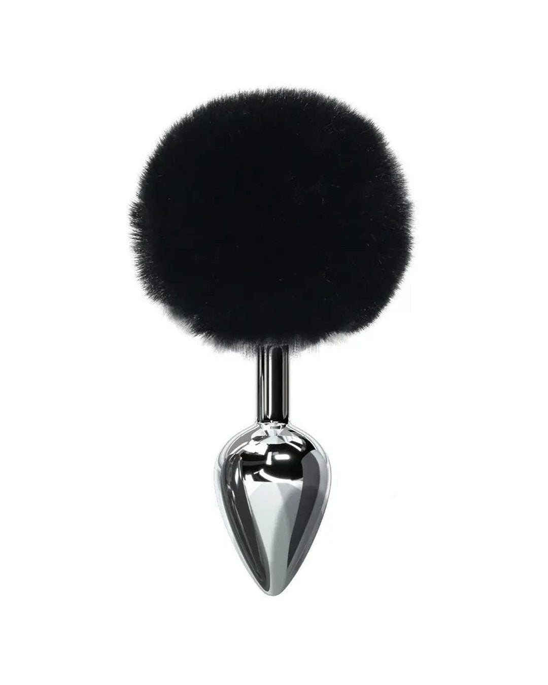 Plug Tália — aço polido e pompom de pelúcia