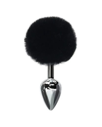 Plug Tália — aço polido e pompom de pelúcia